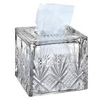 Godingerer Silvered Artoily 6" Dublin Leaded Crystal Starburst Design Tissue Box Holder