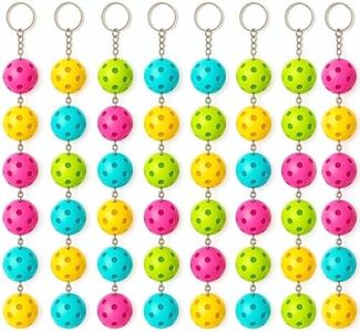 CODIAO Pickleball Keychain Set 8/16/24/48 Pack, Pickleball Gifts for Women Men - Cute Bulk Mini Pickleball Accessories Ornament Party Favors Birthday Decorations Team Luggage Tag for Sports Bag
