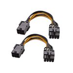 Cable Matters 2-Pack 6-Pin PCIe to 8-Pin PCIe Adapter Power Cable - 4 Inches 6 Pin PCIe to 8 Pin PCIe-Multicolor