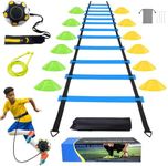 TGLITC Soccer Agility Training Equipment Set, Football Accessories Agility Ladder, Disc Cones, Kick Trainer - Speed Training Equipment Gifts for Boy