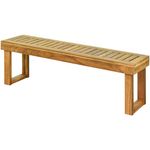 DORTALA Acacia Wood Patio Bench, Outdoor Dining Bench with Slatted Seat for Dining Room Bedroom, Backless Farmhouse Bench for Bathroom Garden Backyard Poolside Balcony