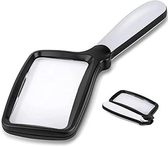 DigitCont Folding Handheld Magnifying Glass with Light, 3X Large Rectangle Reading Magnifier with Dimmable LED for Seniors with, Newspaper, Books, Small Print, for Low Visions