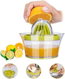 Citrus Lemon Orange Juicer, Manual Hand Squeezer with Built-in Measuring Cup and Grater 12OZ 4 in 1 Multi-function Manual Juicer with Multi-size Reamers, Ginger Garlic Cheese Grater Egg Yolk Separator (Green)
