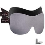 PrettyCare 3D Sleep Mask 2Pack (Grey and Black) Eye Mask for Sleep, 3D Contoured Sleep Mask Blindfold with an Ear Plugs, a Silk Travel Bag, Night Eyeshade for Men and Women