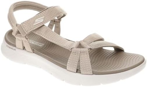 Skechers Femme Sandales Go Walk Flex Sublime, Taupe Textile, 41 EU