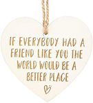 Wooden Hanging Heart Plaque, Friend