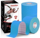 Kinesiology Tape(3 Rolls pack), Elastic Therapeutic Sports Tape Pro for Shoulder Knee Elbow Ankle, Waterproof, Breathable, Latex free, 2" x 19.7 feet Per Roll (Blue)