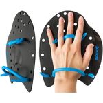 Sporti Power Swim Paddles - Swimming Training Hand Paddles - Adjustable Straps - Lap Swimming Gear (Large, Black)