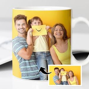 Transparent Gift Taza Personalizada con Foto. Tazas Personalizadas con Foto de Cerámica. Regalos Originales para Hombre y Mujer. Regalos Personalizados con Foto. Regalos para Amigas, Pareja, Familia