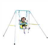 Sportspower FNS-004 My First Toddler Swing - Heavy-Duty Baby Indoor/Outdoor Swing Set with Safety Harness, Puppy Version, 58" L x 58" W x 47" H