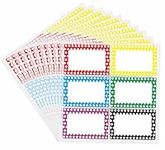 Hybsk Colorful Plain Name Tag Labels Coloured Sticky Clothing Border Name Tag Stickers, 6 Colors (10 Sheets)