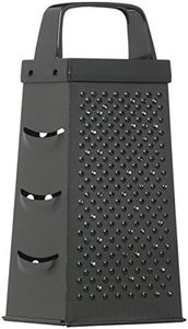 KitchenCraft KCGRATERNS Non Stick Cheese Grater, 4 Sided, Stainless Steel, Black, 22.5 x 17.5 x 10 cm