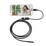 KZLYNN Waterproof Endoscope Mini HD Snake Tube 5.5 Mm Lens USB Inspection 6 LED Borescope Security Camera 5M Wire for Android Phone PC Notebook (Black) with Type C OTG (App USB Camera)