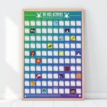 Gift Republic Kids Activities Scratch Off Poster Children’s Bucket List Ideas Poster Wall Art Fun Family Activity Ideas Playroom Bedroom Wall Décor