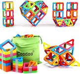 Coodoo Upgraded Magnetic Blocks Tough Tiles STEM Toys for 3+ Year Old Boys and Girls Learning by Playing Games for Toddlers Kids, Compatible with Major Brands Building Blocks - Starter Set