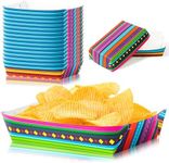 AsodSway 50Pcs Mexican Food Trays Snack Candy Holder Trays Disposable Popcorn Nacho Assembled Trays Christmas Birthday Party Food Container Concession Stands Food Snacks Trays Festivals Party Supplies