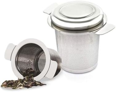 VAHDAM, Classic Tea Strainer & Tea Maker, FDA Approved Stainless Steel - Can be Used with a Tea Pot, Tea Cup, Tea Mug to Brew Loose Leaf Tea - MESH with LID - Durable Tea Strainer