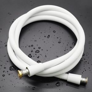 Shower Hose, Revolutionary Ultra-Soft Silicone Shower Hose Replacement, Anti-Kink Designed Handheld Shower Head Hose Extension with Brass Insert and Nut, 59 Inches, White