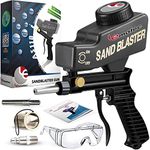 Lematec Sandblaster Portable Speed Blaster, Sand Blasting Nozzle Gun, Gravity Feed Sandblast Blaster with Extra Tip (Black)