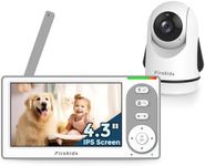 Firskids Baby Monitor, 4.3'' Large Screen with 30-Hour Battery, Remote Pan-Tilt-Zoom Camera, no WiFi, Two-Way Talk Night Vision Temperature Display, Ideal for Baby Room Monitoring