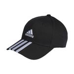 adidas Unisex 3-Stripes Cotton Twill Baseball Cap, Black/White, M