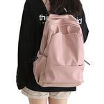 School Backpack for Women Men College High School Bag for Boys Girls Casual Daypack Laptop Backpack Waterproof Pink Bookbag