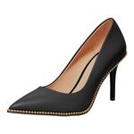 Coach Women's Waverly Leather Pump, Black Leather, 6 UK