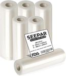 SEEPAR Vacuum Food Heat Sealer Roll Bags, Great for Food Saver, Meal Prep or Sous Vide, Freezer Food storage, Available in 6-Pack Value 3 (20cm x 400cm) & 3 (28cm x 400cm), BPA Free