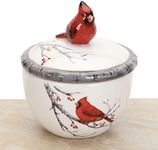 Bits and Pieces - Ceramic Cardinal Trinket Box - Keepsake and Jewelry Box - Home Décor