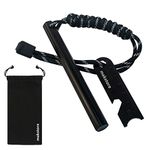 MAKSTORE 5 INCH(12.7cm) Hexagon Ferro Rod, Camping Survival Magnesium Ferrocium Rod - Flint and Steel Kit - Fire Starter with Reflective Rope and Striker