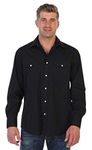 Gioberti Men’s Solid Long Sleeve Western Shirt, Black, 4X Large