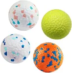 DLDER Dog Balls for Aggressive Chewers,Indestructible Floating Bouncy Balls for Dogs Small Breed,Lightweight Durable Solid Dog Balls for Puppy/Small/Medium Dogs-Odourless-2.5"-(4 Pack)