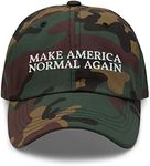 Make America Normal Again Dad Hat - Funny Normalcy Embroidered Cap Green Camo