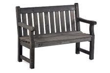 BrackenStyle Darwin 120cm 2 Seat Bench - Scandinavian Pine Park and Garden Bench (Dark Grey)