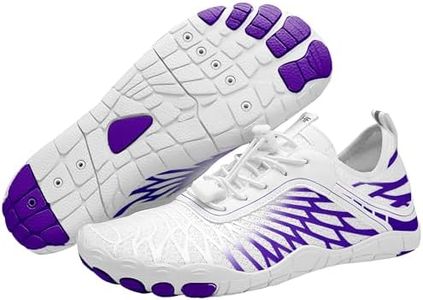 Hike Footwear HF Signature Healthy & Non-Slip Breathable Barefoot Shoes, Flexible Lightweight Daily Wear Walking Shoes Unisex White/Purple