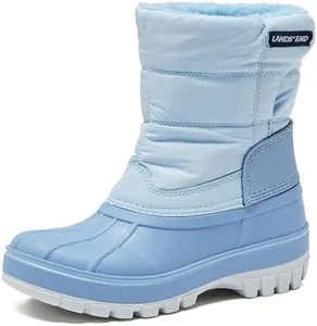 Lands' End Waterproof Kids Snow Boots - Insulated Warm Fleece Lined Winter Boots for Toddlers, Girls & Boys - Light Blue, 9 Toddler