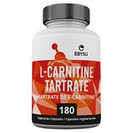 EBYSU L-Carnitine L-Tartrate Supplement (180 Capsules) – Workout Support Supplements (500mg L Carnitine Capsules) – Aids Muscle Recovery Process – Supports Muscle Tissue Repair – Help Delay Fatigue