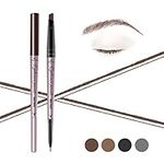 Music Flower Double Ended Eyebrow Pencil, Waterproof Brow Pen, Smudgeproof Long lasting Eye Makeup, Pack of 1, Dark Brown