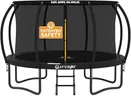 JUMPZYLLA Trampoline Outdoor 8FT 10FT 12FT 14FT 15FT 16FT with Enclosure and Ladder, ASTM Approved Recreational Trampoline for Kids and Adults, Anti-Rust Coated Frame (Black, 14FT)