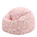 Bean Bag Bazaar Kids Bean Bag Chair, Rainbow Print, Indoor Outdoor Bean Bag Chairs for Girls and Boys with Filling Included, Nursery Decor Bedroom