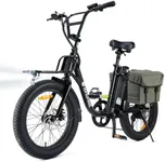 isinwheel U7 Electric Bike for Adults, 1000W Peak 20 mph Cargo Ebike Adult Electric Bicycles 55 Miles Range E Bike, 48V 10.4Ah Removable Battery, 7 Speed Gearshift, 20" Step Thru Ebikes for Adults