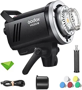 Godox MS200V 200W Strobe Flash GN53 5600K 0.1-1.8S Recycle Time 2.4G with LED Modeling Lamp LED Light Strobe Flash Monolight for Studio, Portrait, Commerce Photography, etc (MS200 Upgraded Version)