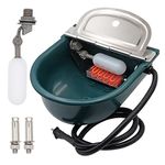 PAULOZYN Heated Livestock Water Bowl Kits Automatic Animals Dog Waterer Trough Outdoors Winter Animals Water Dispenser for Chicken Pet Cattle Horse Pig Cow Goat Sheep, with 2PCS Float Ball Valves