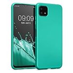 kwmobile Case Compatible with Samsung Galaxy A22 5G Case - Soft Slim Metallic TPU Silicone Cover - Metallic Turquoise