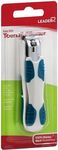 Leader Toenail Clipper for Adults, Easy Grip Nail Clipper, White & Blue, 1ct