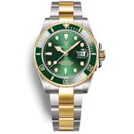 Pagani Design Men's Automatic Watch Business Waterproof Analog Automatic Watch NH35 Ceramic Movement Rotating Bezel Sapphire Crystal 100M Waterproof Stainless Steel Luxury Watches. (Gold Green)