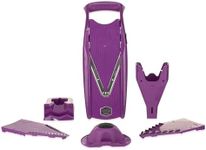 Borner V5 (V) Power Mandoline Vegetable/Fruit Slicer Cutter Chopper + Safety Holder (Purple)