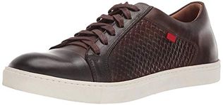 MARC JOSEPH NEW YORK Men's Geuine Leather Waverly Street Criss Cross Sneaker, Brown Nappa/Basket, 8.5 UK