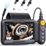 Endoscope Inspection Camera, Hopefox 5'' IPS Screen Digital Borescope,1080P HD Inspection Camera with 8 LED Lights, IP67 Waterproof DrainCamera,16.5ft Flexible EndoscopeCamera, Gadgets for Men