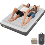 HiiPeak Inflatable Mattress, Air Bed, Double Airbed with Wireless Removable Built in Pump, Blow Up Mattress, Folding Guest Bed Self Inflating with Flocked Surface for Camping and Home Use